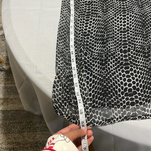 YA Los Angeles Black White Animal Print Boho V Neck Empire Waist Maxi Dress M - Picture 6 of 7